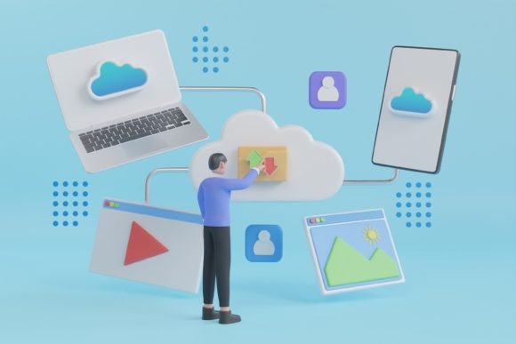 Download 3D Cloud Computing Upload and Download - Computing Collection