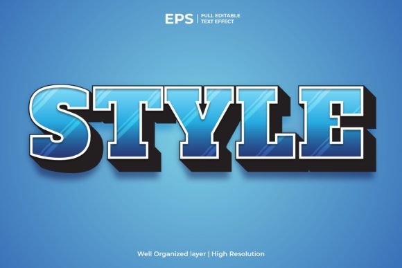 Download 3d Blue Style Editable Text Effect - Editable text Collection