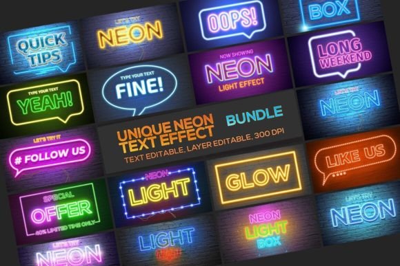Download Exclusive Neon Text Effect Bundle - Premium Resources