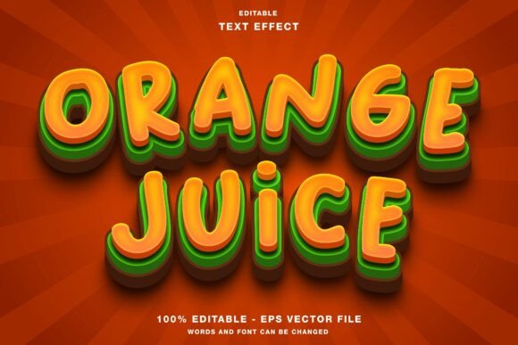 Download Orange Juice 3D Editable Text Effect - Editable text Collection