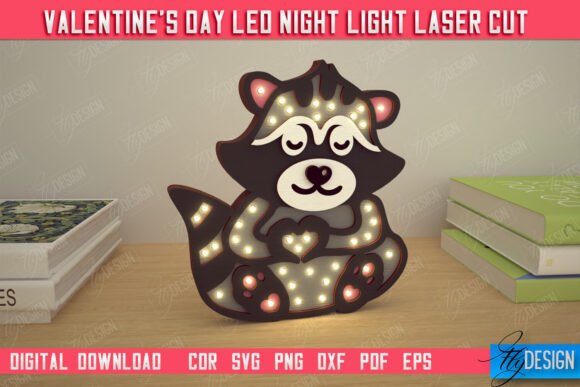 Download Valentine's Day Layered Led Lamp|Raccoon - Premium Resources
