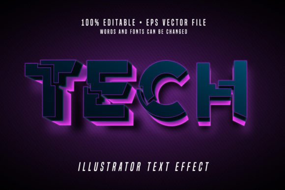 Download TECH 3D Illustrator Text Effect Font - Tech Collection