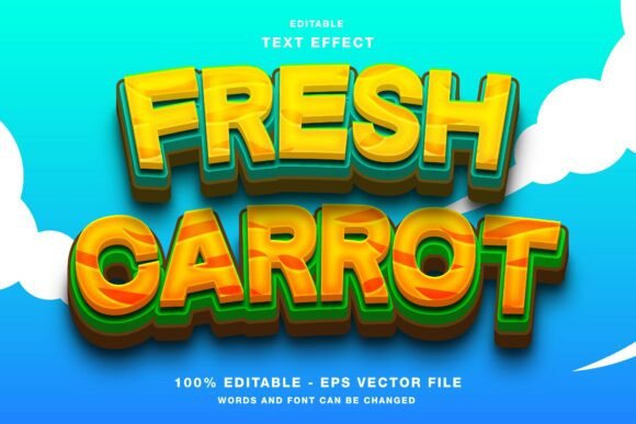 Download Fresh Carrot 3D Editable Text Effect - Editable text Collection