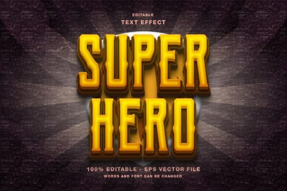 Download Super Hero 3D Editable Text Effect - Editable text Collection