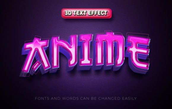 Download Anime 3d Editable Text Effect Style - Editable text Collection