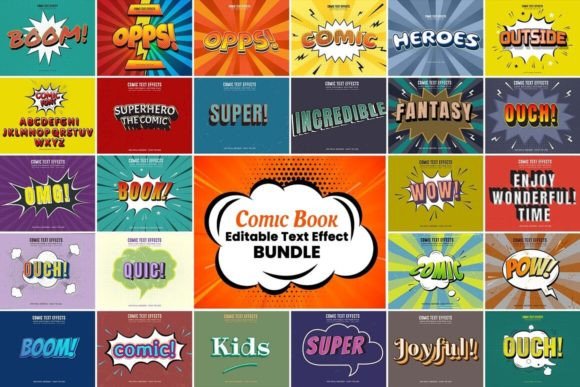 Download Comic Book Editable Text Effect - Editable text Collection