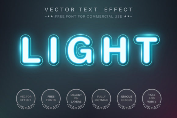 Download Neon Light - Editable Text Effect - Editable text Collection