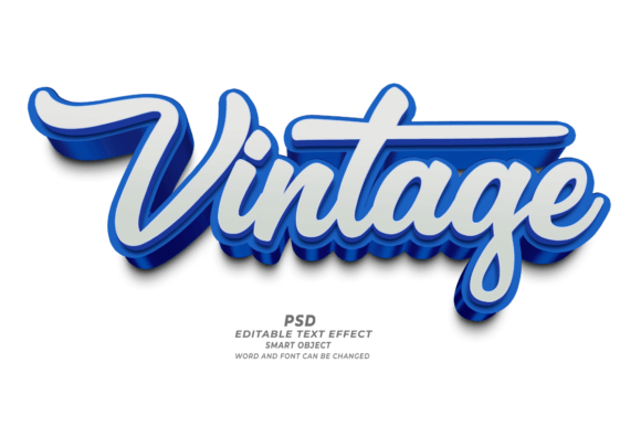 Download Vintage PSD 3D Editable Text Effect - Editable text Collection