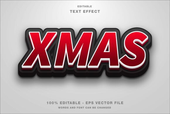 Download Xmas 3D Editable Text Effec - Editable text Collection