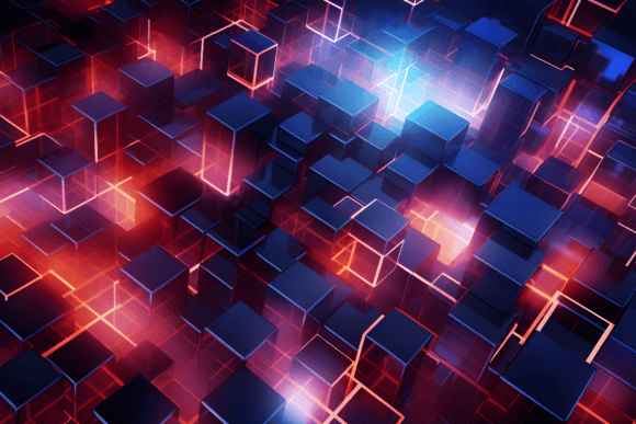Download Neon Cubes Tech Background Wallpaper - Tech Collection