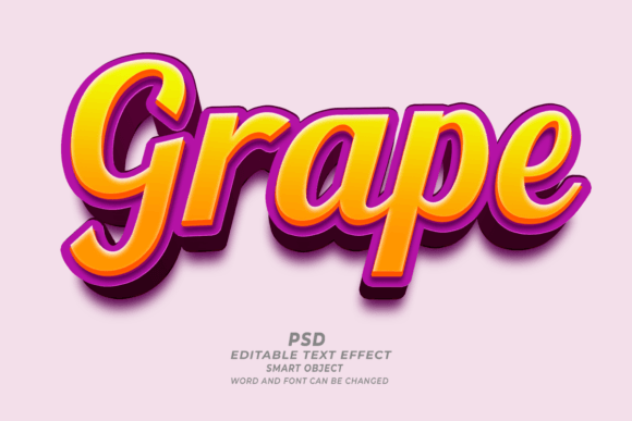 Download Grape Fruits PSD 3D Editable Text Effect - Editable text Collection