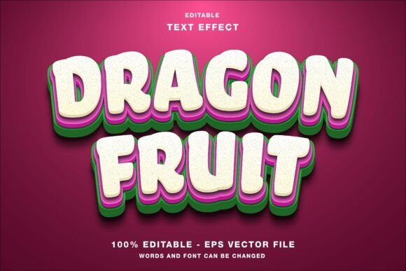 Download Dragon Fruit 3D Editable Text Effect - Editable text Collection