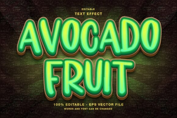 Download Avocado Fruit 3D Editable Text Effect - Editable text Collection