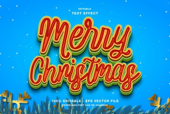 Download Merry Christmas 3D Editable Text Effect - Editable text Collection
