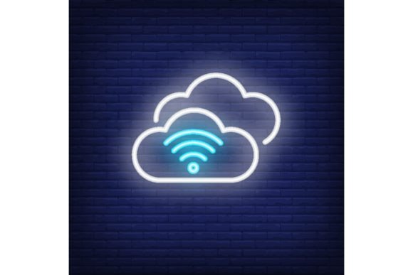 Download Cloud Computing Neon Sign. Wifi, Communi - Computing Collection