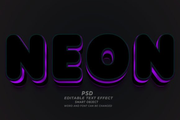 Download Neon PSD 3D Editable Text Effect - Editable text Collection