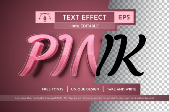 Download Pink Editable Text Effect, Graphic Style - Editable text Collection